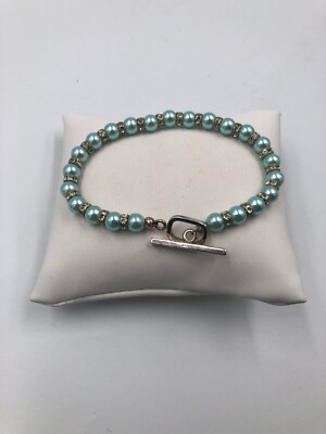 Wunderschönes kleines Perlenarmband 925 Sterling Silber #434