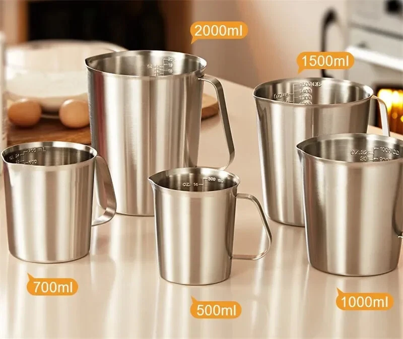 304 Stainless Steel Measuring Cup with Inner Scale Cup Liquid Pull Flower Cup