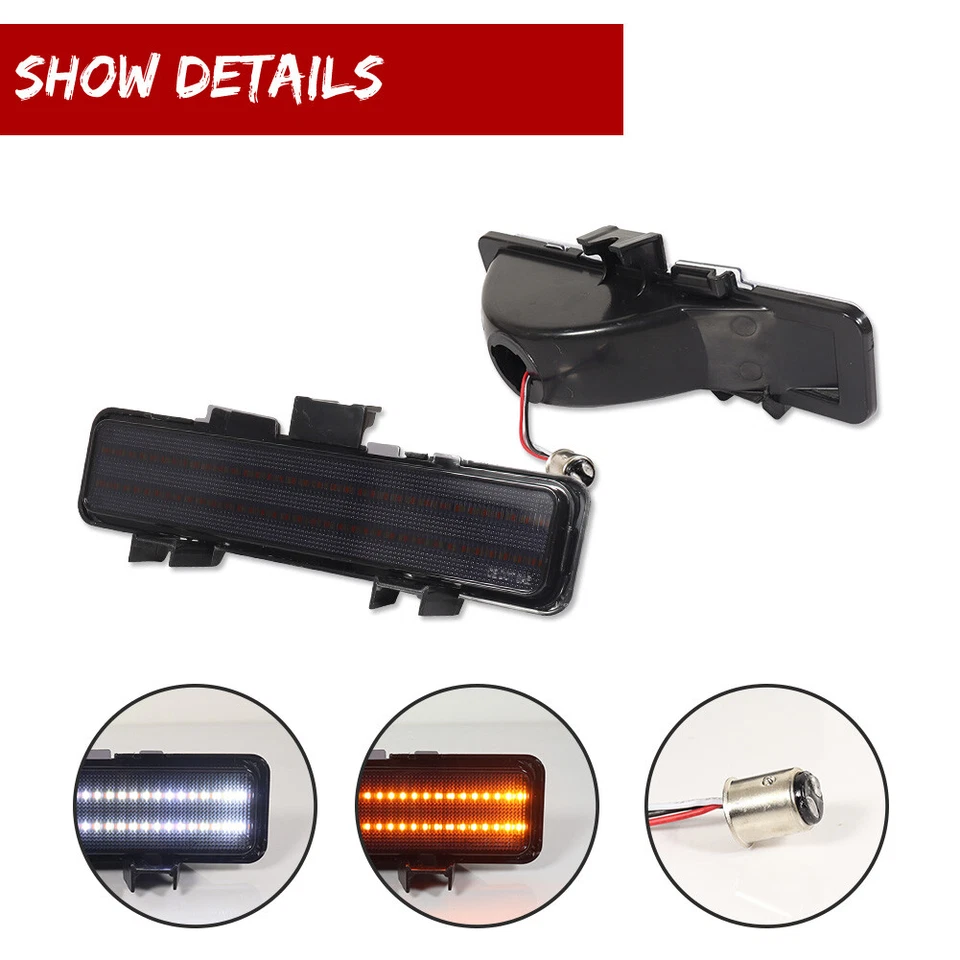 Smoke Switchback LED Paking Signal Lights For 83-93 Chevry S-10 / 82-90 GMC S-15 - Image 4 of 4