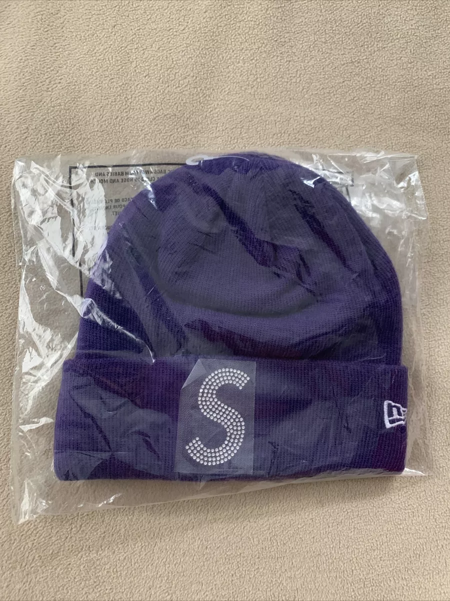 Supreme New Era X Swarovski S Logo Beanie Purple *Fast Shipping*