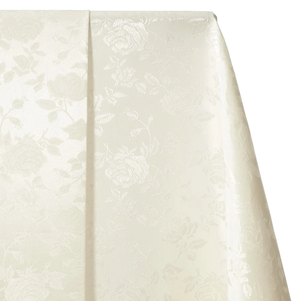 Tela de coser satinada jacquard rosa blanco roto 2+ yardas 60" brillante elegante floral Foto 3 de 4