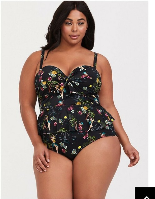 black peplum swimsuit