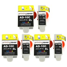 Image of 6 Advent 10 Compatibe Ink Cartridge for ABK10 ACLR10 for A10 AW10 AWP10 Printer