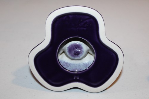 Vintage Fiesta treppiede viola scuro portacandele Fiestaware - come nuovo!!! - Foto 6 di 6
