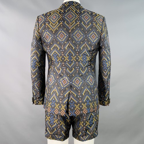 MATTHEW WILLIAMSON TALLA S Negro Multicolor con Textura Poliéster Seda Traje - Imagen 3 de 15
