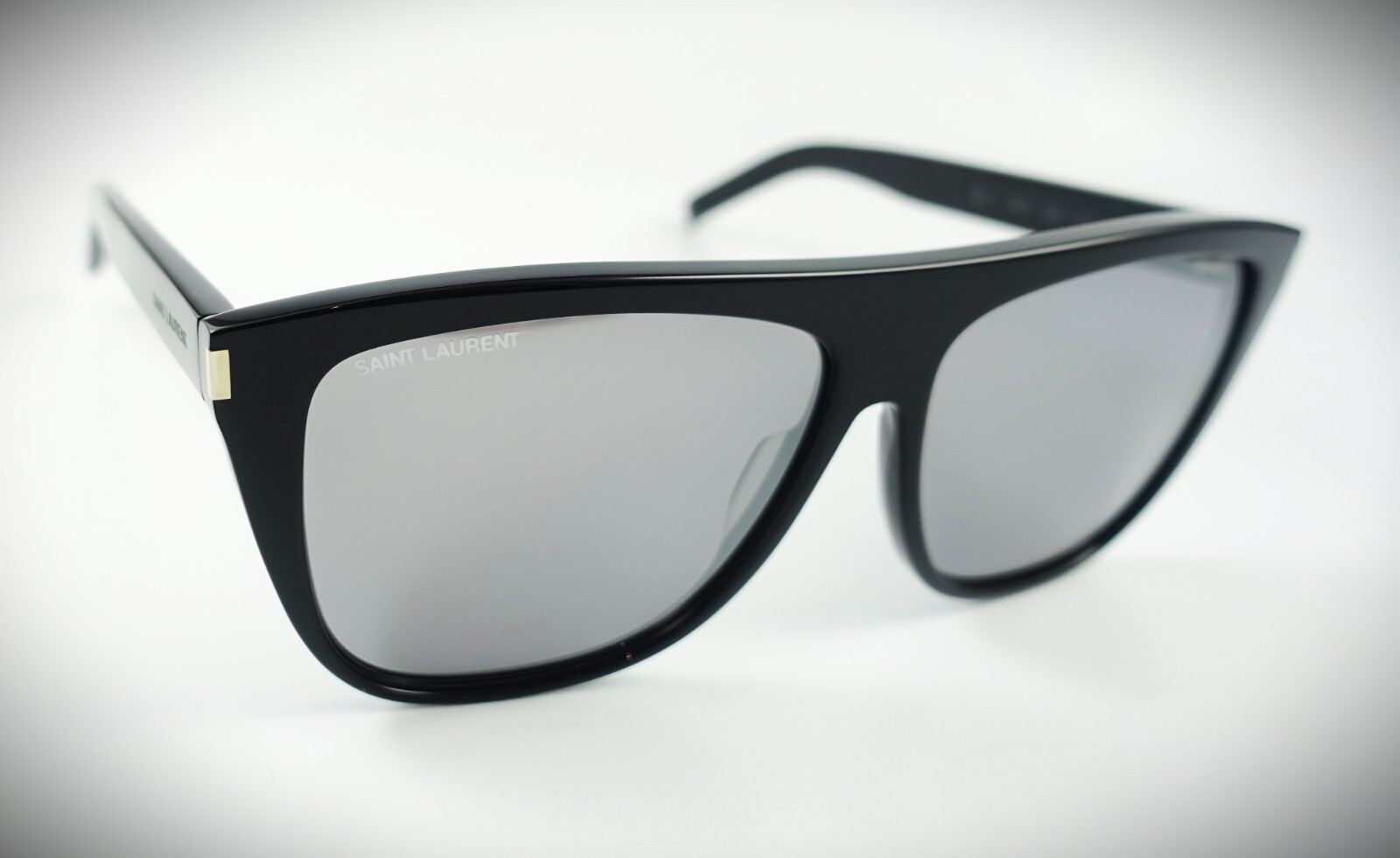 Occhiali da sole Saint Laurent SL 100159 neri a specchio misura 59 13 140 NUOVI