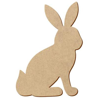MDF Holz Häschen Hase sitzend - 3-50cm Streudeko Basteln Deko Wanddeko