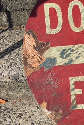 Vintage Antique DO NOT ENTER old paint Stop SIGN primitive TRAFFIC