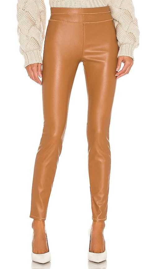 Camel Faux Leather Pants