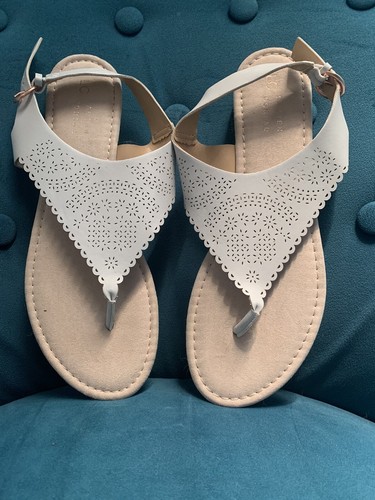 light blue flat sandals