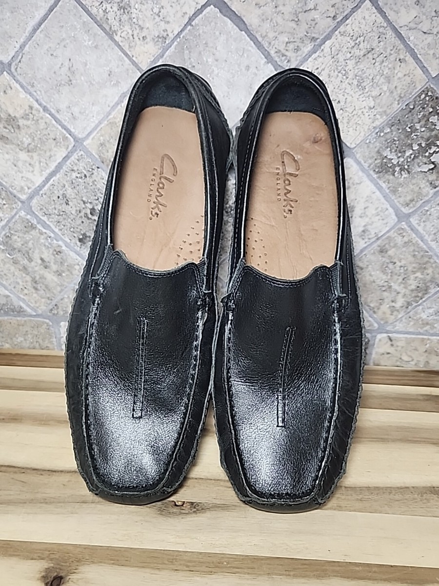 Clarks Loafers Black Leather Driving Moccasins Loafers Mens 10.5 M Excellent Clarks Driving Loafer | eBay main image 4