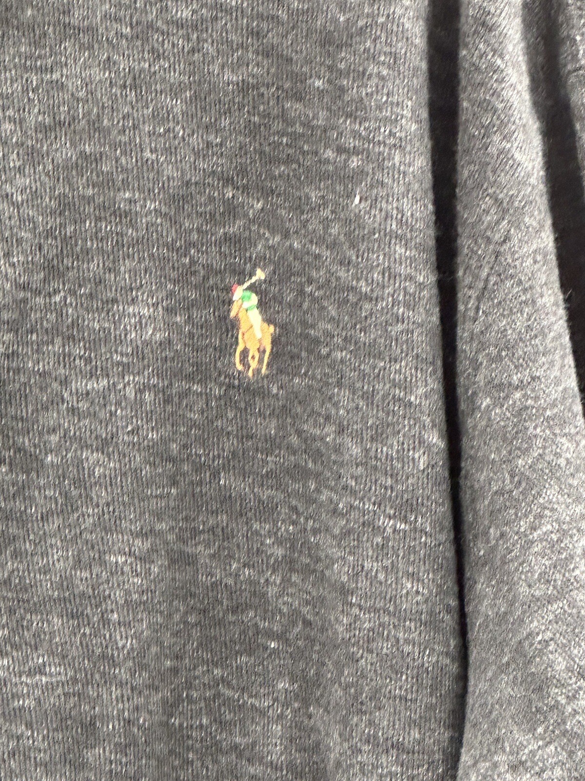 Polo Ralph Lauren Estate Rib 1/4 Zip 100% Cotton Pullover Sweater Mens 2XB GRAY thumbnail 3