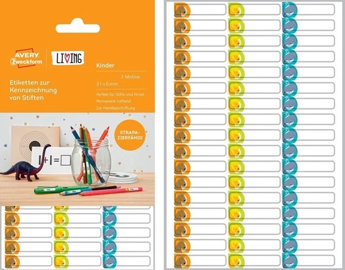 Avery 480 Étiquettes De Nom Pour Enfants Autocollants Étiquettes De Nom École