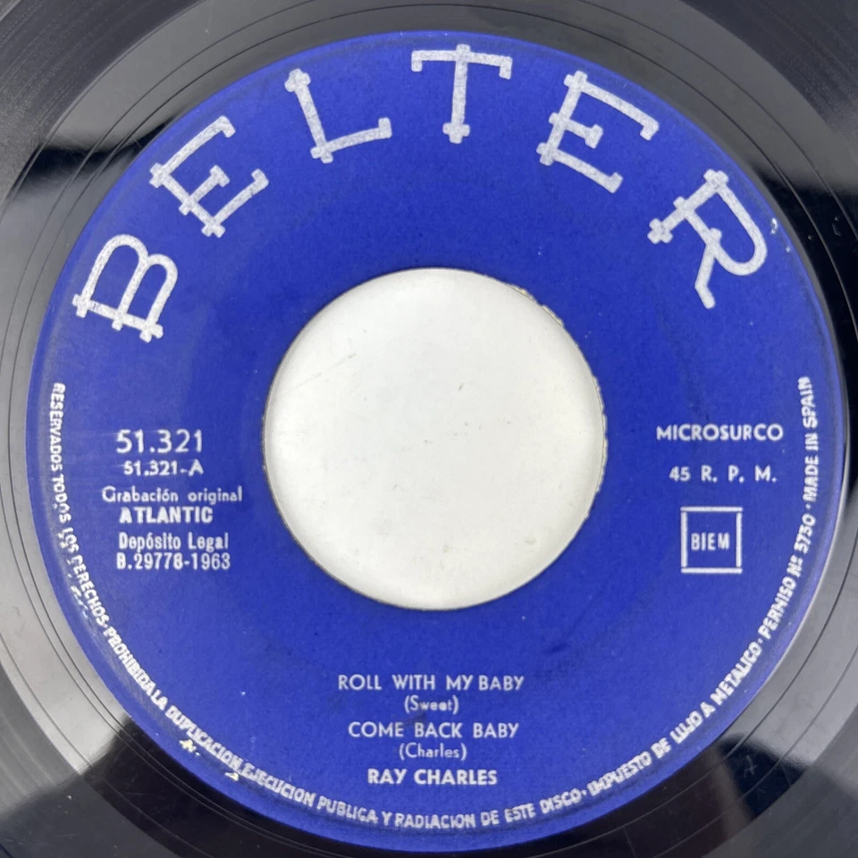 Ray Charles - Roll With My Baby 7" Vinyl Ep RARE Belter Spain Press Record 1963 Foto 2 de 4