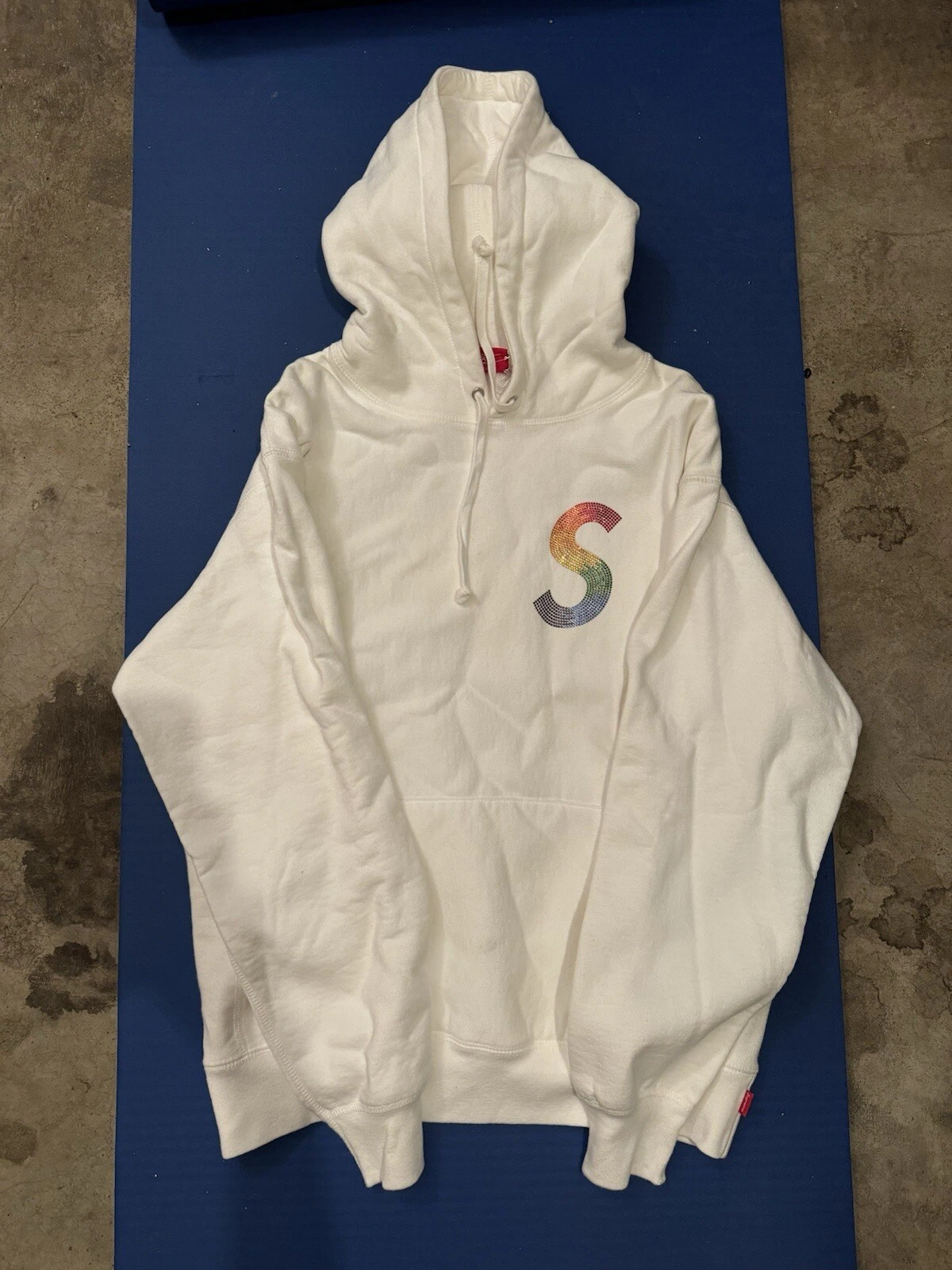 Sweat à capuche Supreme Swarovski S Logo FW21 (FW21SW40) homme taille S blanc