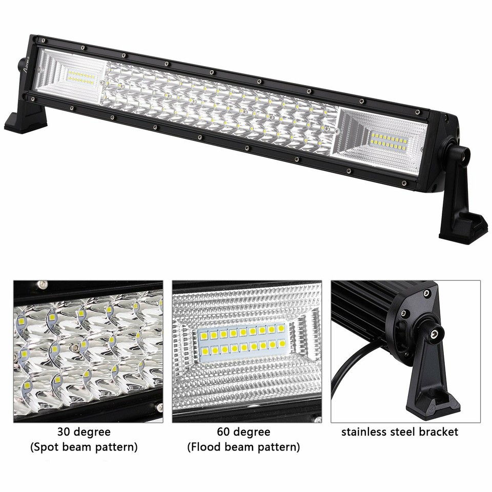 2X 24 inch 300W Spot Flood Combo LED Light Bar Driving SUV ATV Pickup ...