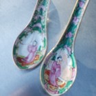 Nice pair of famile rose spoons — photo 3