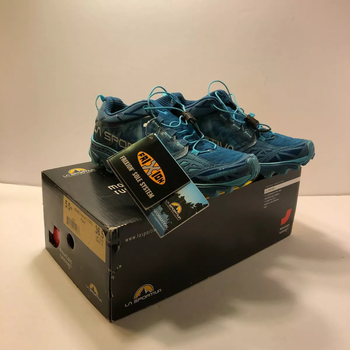 La Sportiva Women s HELIOS 2.0 Size 5.5 Blue Aqua Trail Running Shoes Sneakers