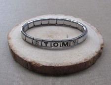 Bracciale con nome lettera personalizzabile e regolabile, logo pallone da cal...