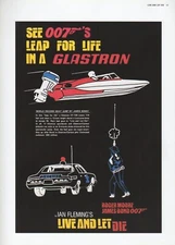 2002 Vintage JAMES BOND 007 "LIVE & LET DIE" GLASTRON MINI POSTER ART Lithograph