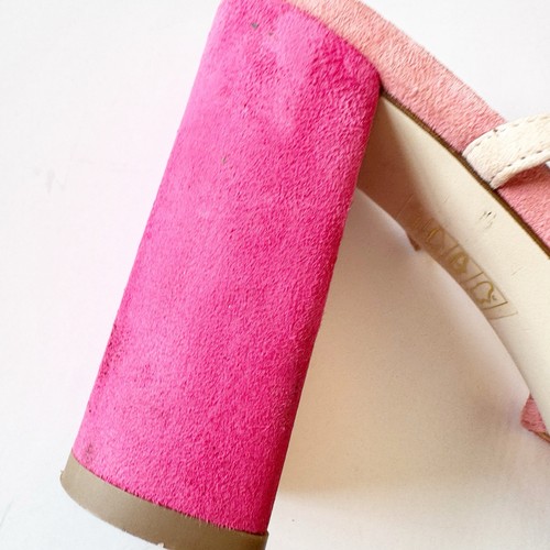 J. Crew Collection Stella Colorblock Bow Sandals Ombré Pink Italy Block Heel 10 - Picture 9 of 12