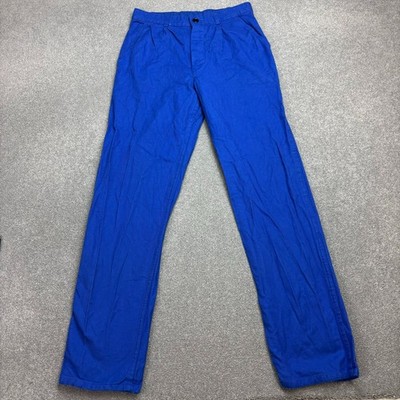 VINTAGE französische Hose Erwachsene 30 x 32 blau Arbeitskleidung lästige Canvas Utility Herren