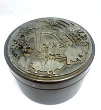Metzke Pewter Collectors Tin Noah's Ark Religious Trinket Box Round Container