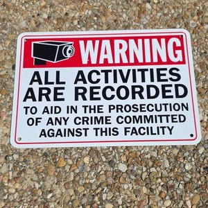 Aluminum Weather-Resistant Security Surveillance Sign Warning (Lot of 5)