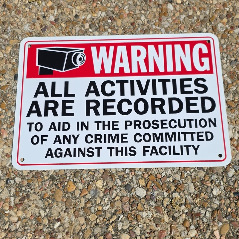 Aluminum Weather-Resistant Security Surveillance Sign Warning (Lot of 5)
