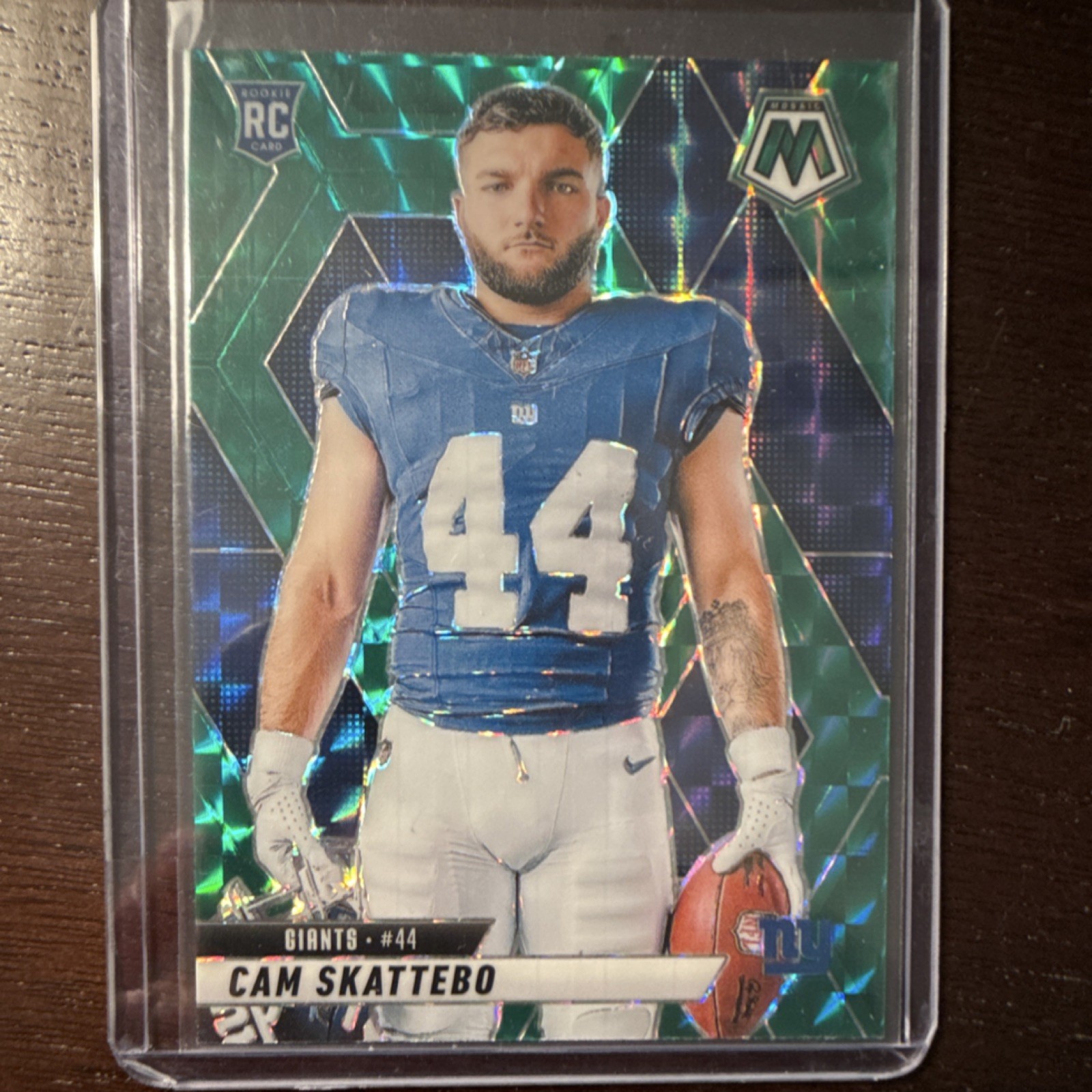 Panini 2025 Mosaic Prizm Green Variation Rookie Cam Skattebo #271 NY Giants