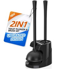 Toilet Plunger and Brush with Holder, Bowl Brush and Heavy Duty Toilet Plunger S