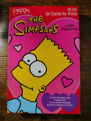 #ad VINTAGE The Simpsons Valentine#x27;s Day 34 Cards N.O.S. 1998 UNOPENED $23.00