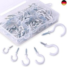 100 St&uuml;ck Schraubhaken,Hakenschraube,Deckenhaken 6 Gr&ouml;&szlig;en,Cup Haken Mit Schutzh&uuml;