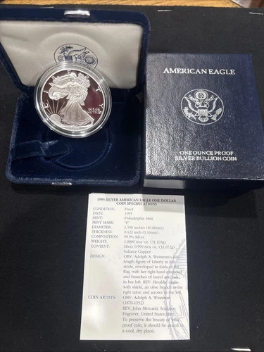 1995-S American Eagle One Ounce Silver Proof Coin w/ Original Box & COA