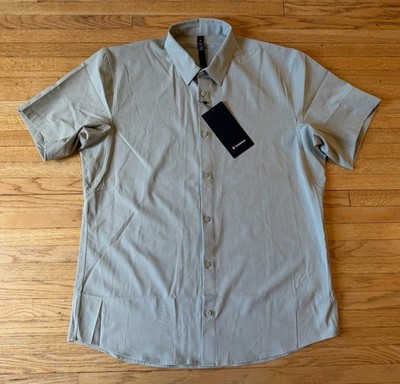 Lululemon Airing Easy SS Button Up Short Mens XL NWT Green Casual