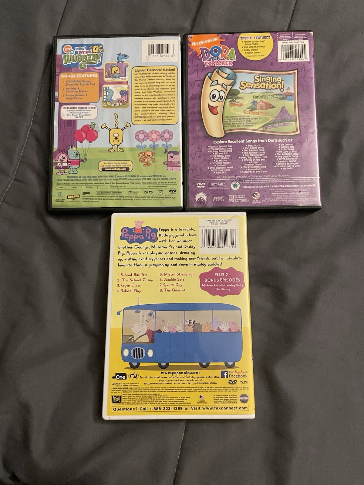 Nickelodeon - Nick Jr  Dvds  Dora Peppa Pig & Wow Wow Wubbzy! Lot Of 3