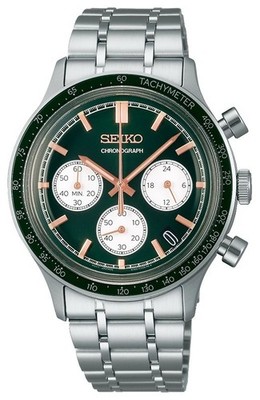 Seiko Racing Sportchronograph (38,7 Mm) Grünes Zifferblatt / SSB481P1 Uhr