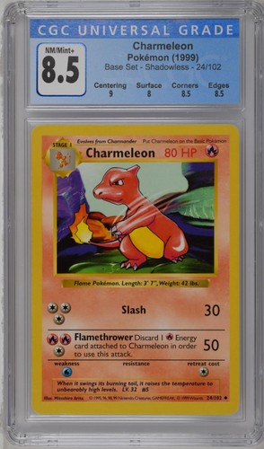 Charmeleon (Shadowless) graded CGC 8.5 for sale on eBay