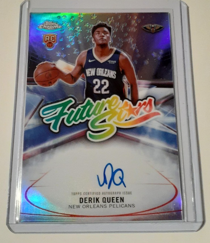 Derik Queen 2025-26 Topps Chrome Refractor Future Stars RC ON CARD Auto Pelicans