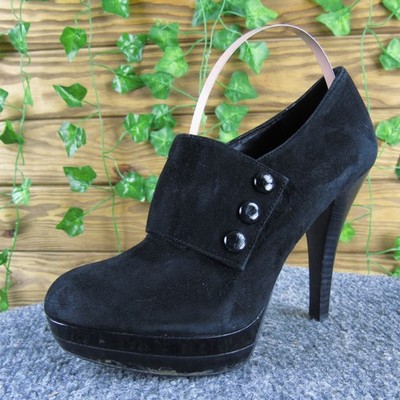 Franco Sarto Samara Women 6 Black Suede Platform High Heel Booties Dressy