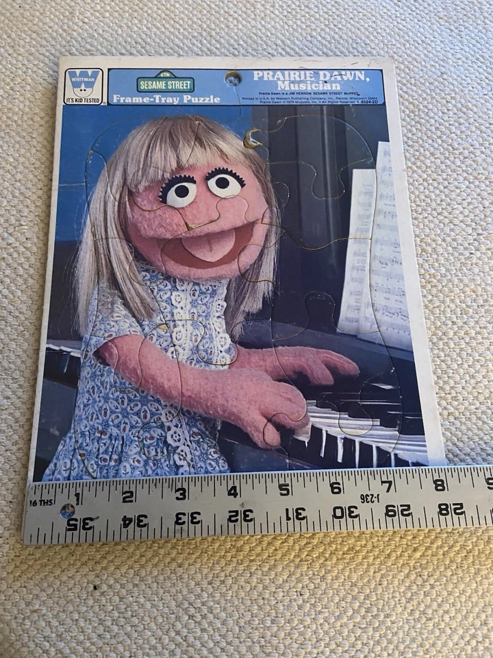 Quebra-cabeça Prairie Dawn Musician Muppets Whitman Sesame Street Frame-Tray. Antigo 1979 - Imagem 3 de 3