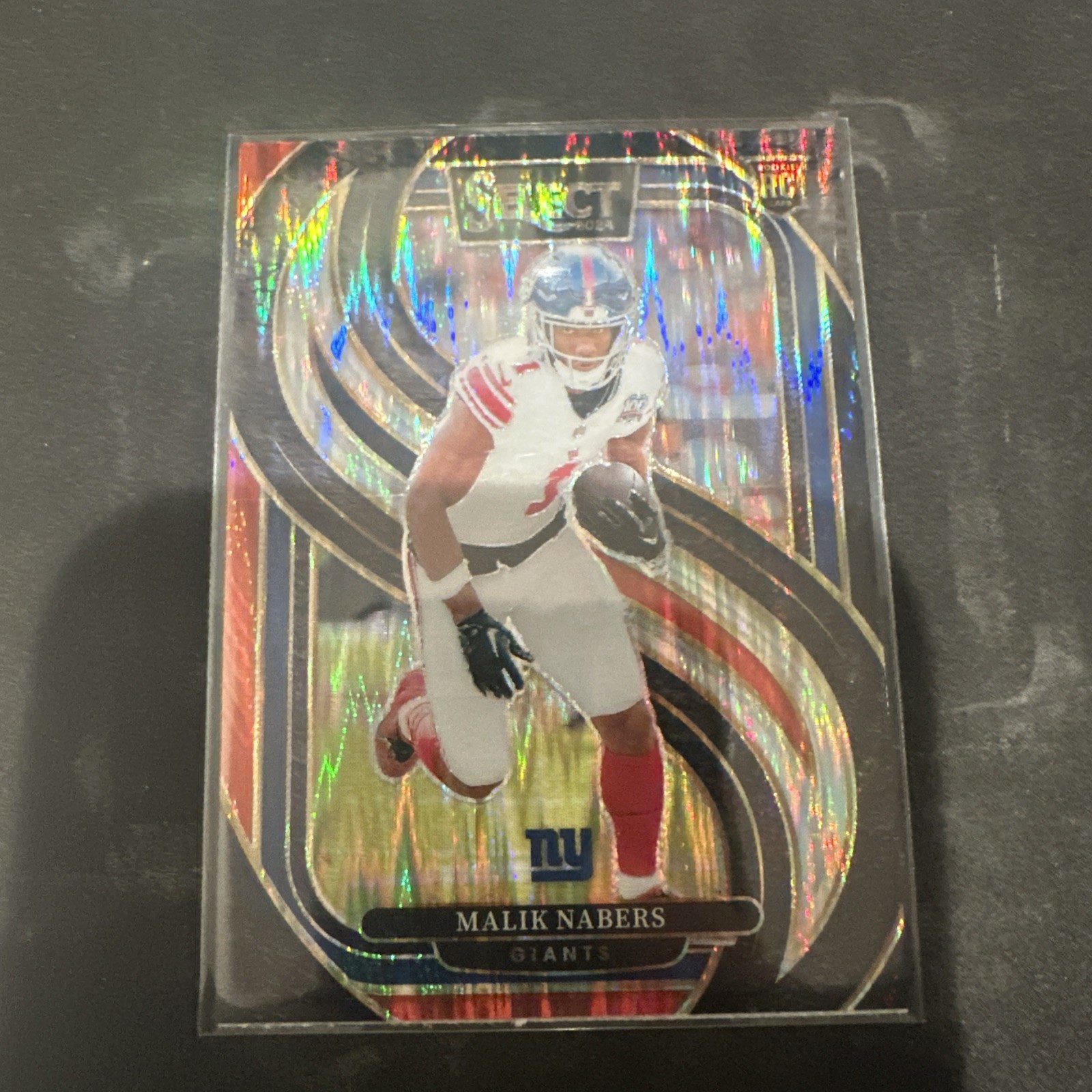 2024 Select Malik Nabers Premier RC Red and Blue Prizm Shock #116