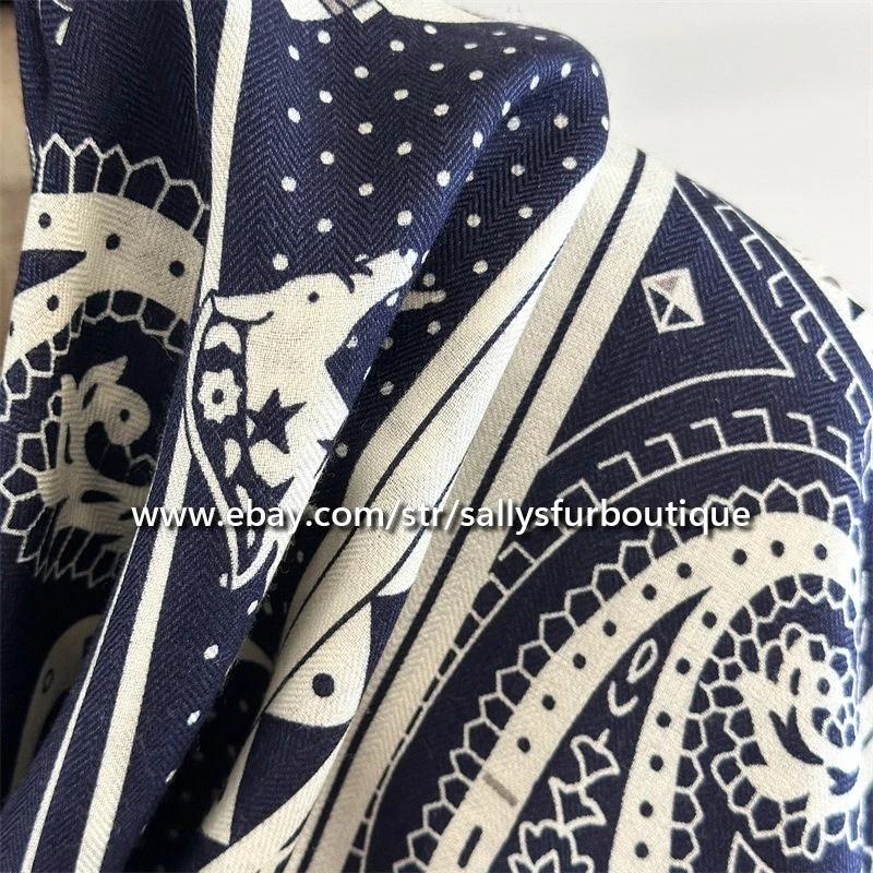 Шарф Sallys 70% кашемир 30% шелк украденное сердце пейсли принт 2 лица шаль 53 дюйма - Изображение 4 из 4