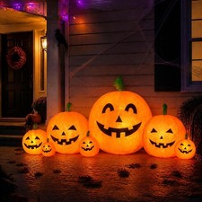Inflatable Halloween Pumpkins with LED Lights Outdoor Holiday Yard Decorations