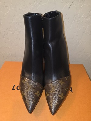 NEW Louis Vuitton Women's Cherie Black Ankle Boot w/Monogram @ the toe Size 41