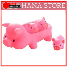 Baby Bath Toys 4Pcs Rubber Pink Pig Family Squeak Float Bath Ducks Bath Tub Show