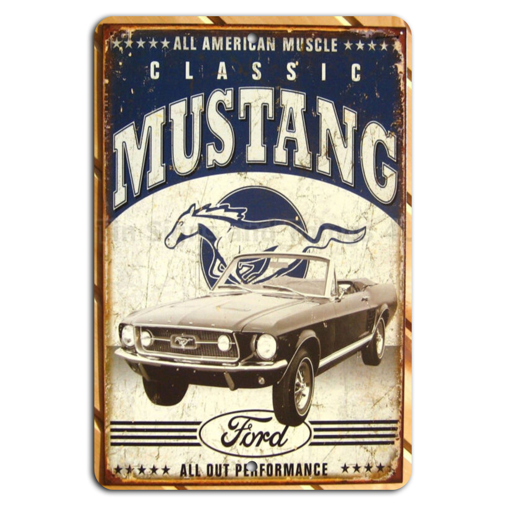 Classic Mustang: Vintage All-American Muscle Car Sign