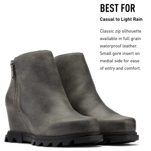 Sorel Women's Joan of Arctic Wedge III Zip Boot - Quarry, Black - Size 11 - Picture 3 of 6