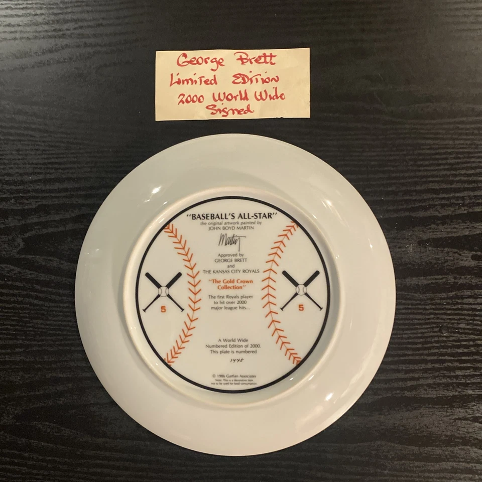 GEORGE BRETT KC ROYALS KANSAS CITY Gartlan Signed Plate Limited ED New BASEBALL - Image 3 of 4