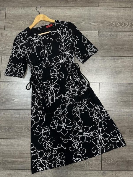 Women Hugo Boss Dress Black Polyester S